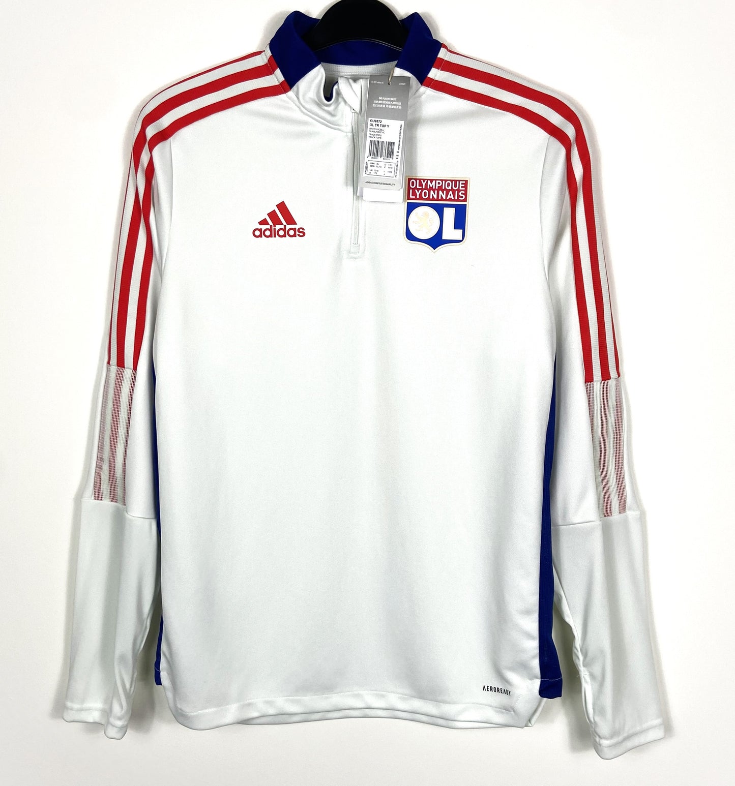 BNWT 2021 2022 Lyon Adidas 3-Stripe Football Track Top Kids 15-16 Years