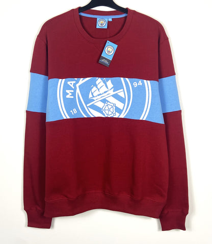 BNWT Manchester City Panelled Crew Neck Football Sweatshirt Men's XXL