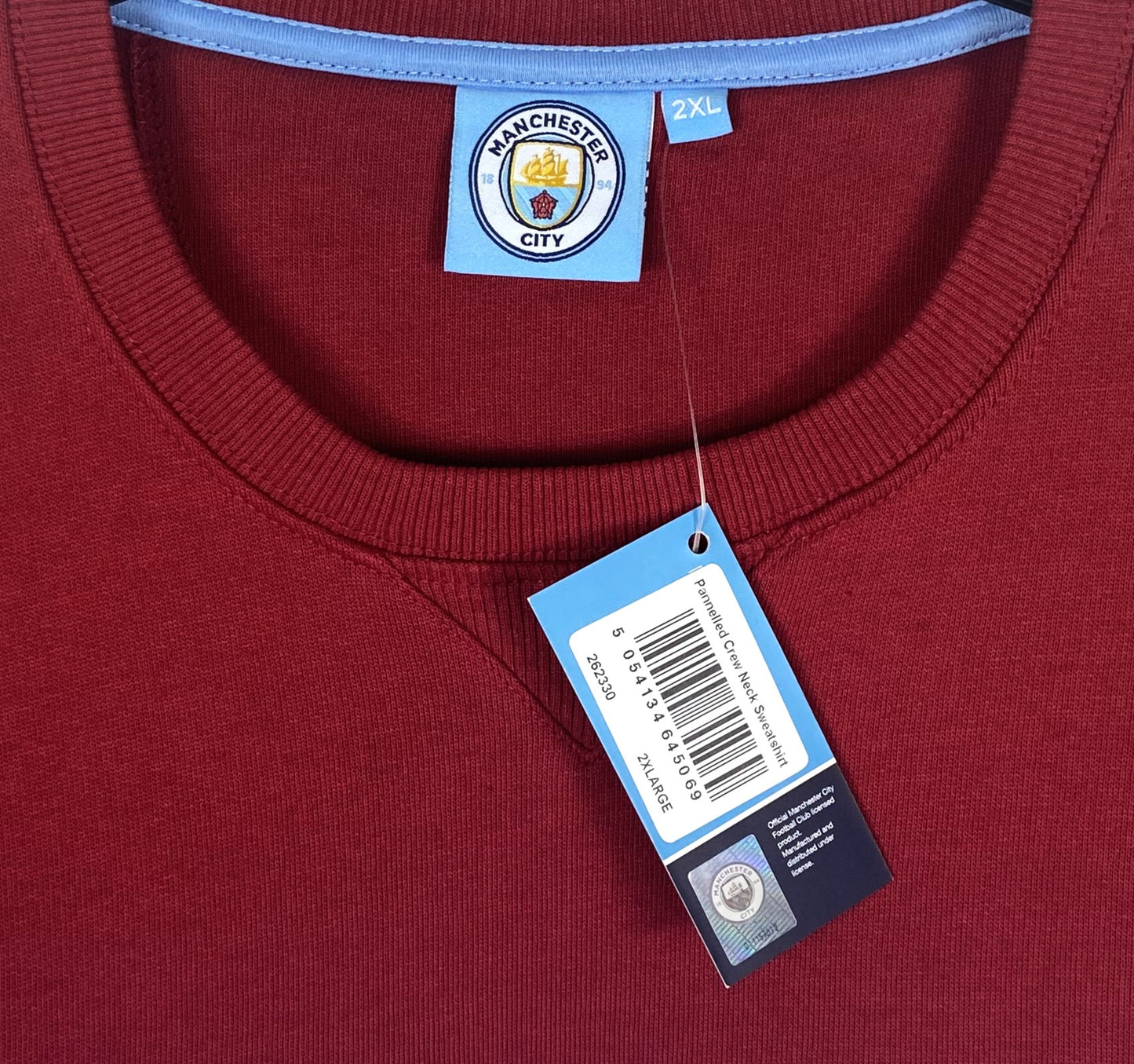 BNWT Manchester City Panelled Crew Neck Football Sweatshirt Men's XXL