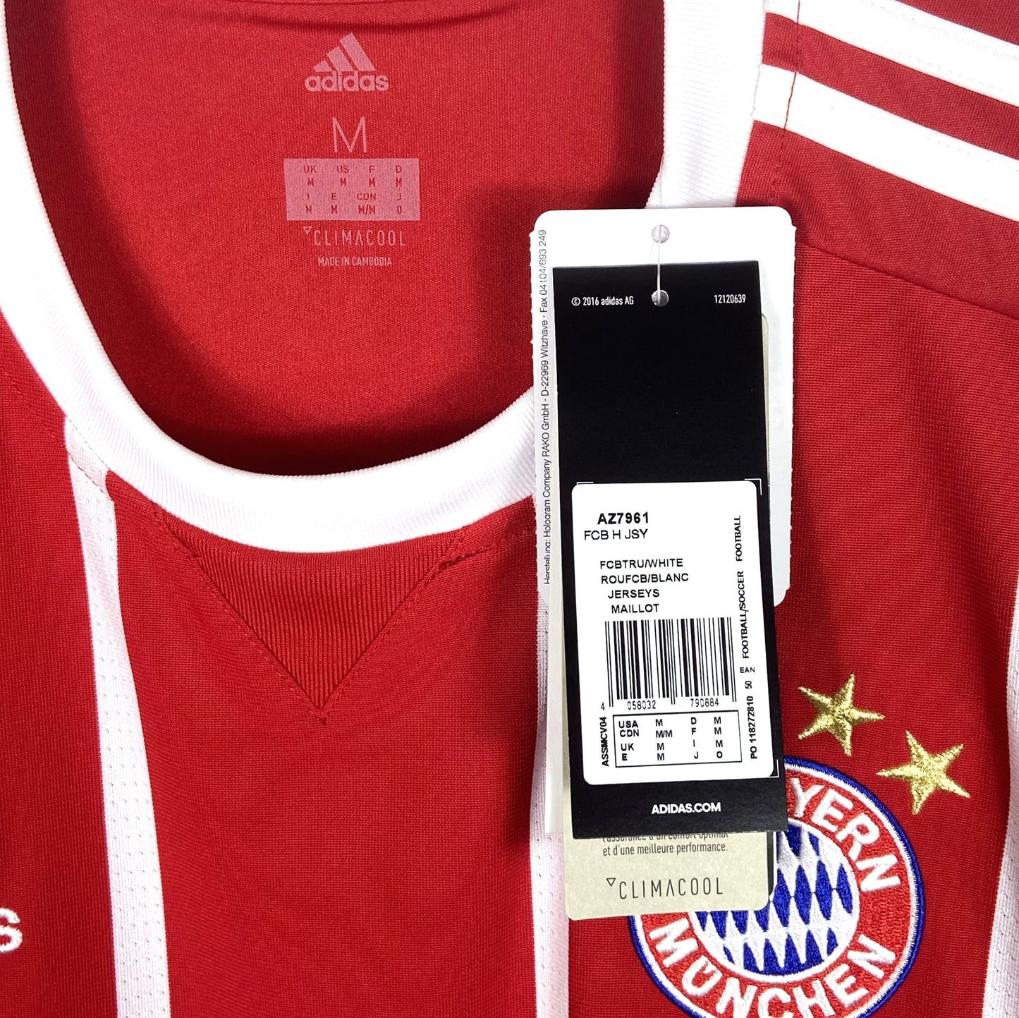 BNWT 2017 2018 Bayern Munich Adidas Home Football Shirt Men's Sizes