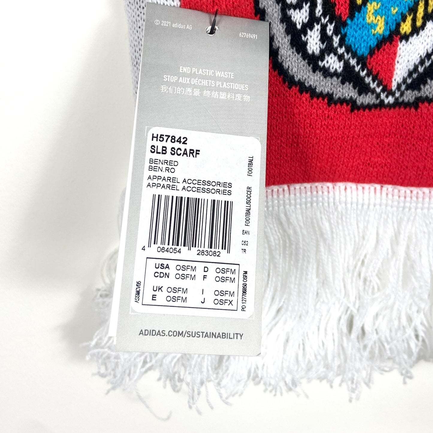 BNWT 2022 2023 SL Benfica Adidas Football Scarf