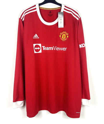 BNWT 2021 2022 Manchester United Adidas Long-sleeved Home Shirt RONALDO 7 Men's 3XL