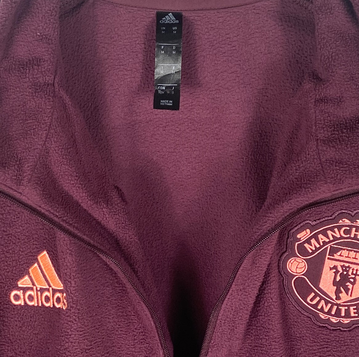 2020 2021 Manchester United Adidas Football Travel Fleece Men's Medium