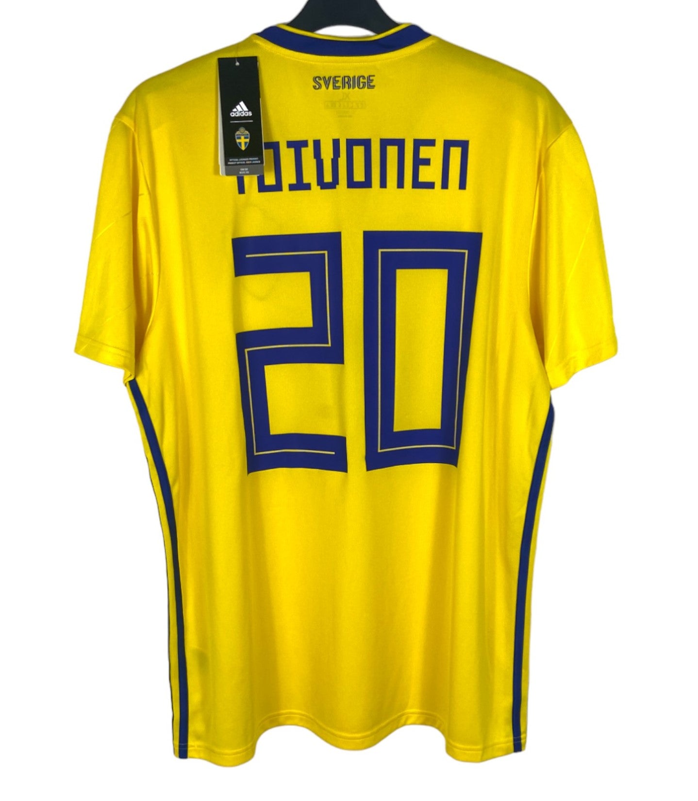 BNWT 2018 2019 Sweden Adidas Home Football Shirt TOIVONEN 20 Men's XL