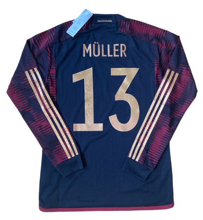 BNWT 2022 2023 Germany Adidas Away L/S Football Shirt MULLER 13 Men's Medium