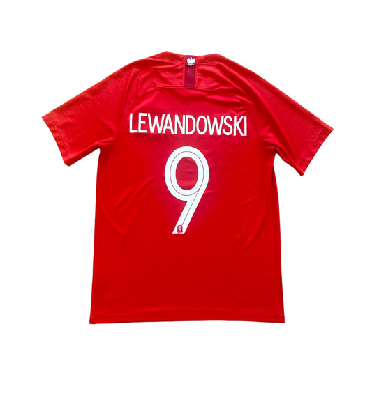 2018 2019 Poland Away Nike Football Shirt LEWANDOWSKI 9 Men's Small