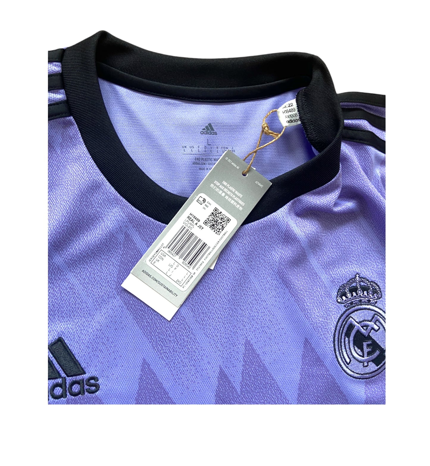 BNWT 2022 2023 Real Madrid Adidas Away Football Shirt VINI JR 20 Men's Large