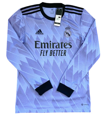 BNWT 2022 2023 Real Madrid Adidas Away LS Football Shirt #9 Men's Small