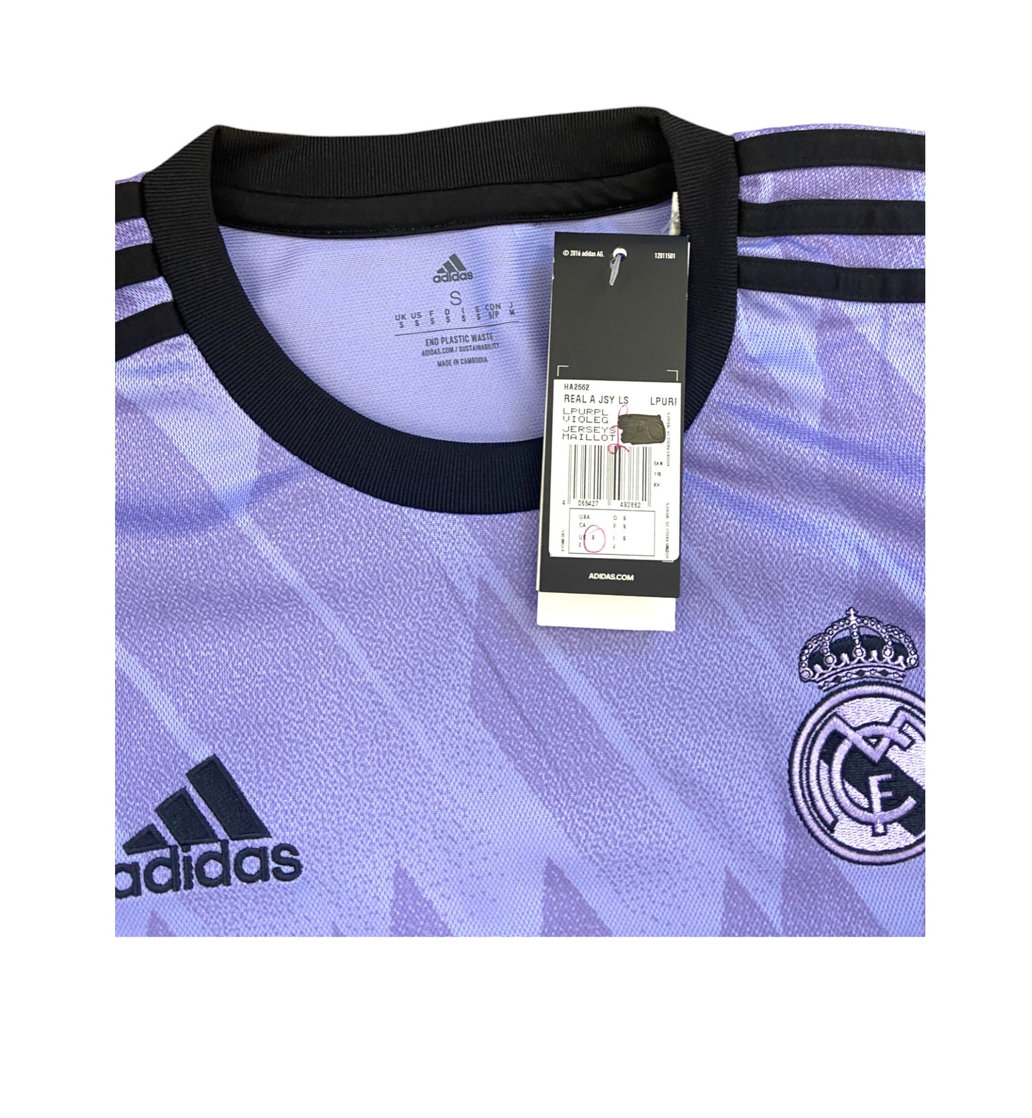 BNWT 2022 2023 Real Madrid Adidas Away LS Football Shirt #9 Men's Small