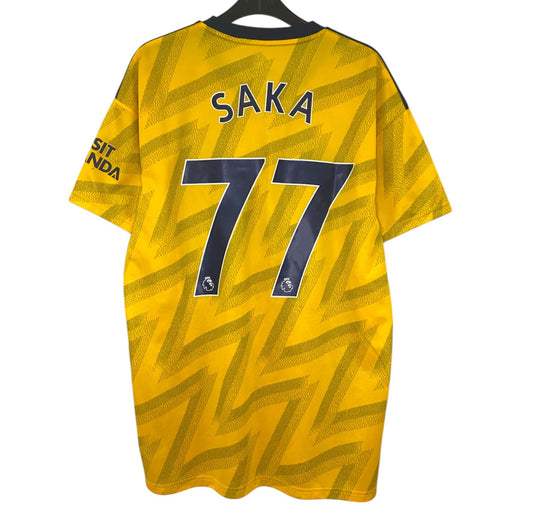 2019 2020 Arsenal Adidas Away 'Bruised Banana' Football Shirt SAKA 77 Men's Large