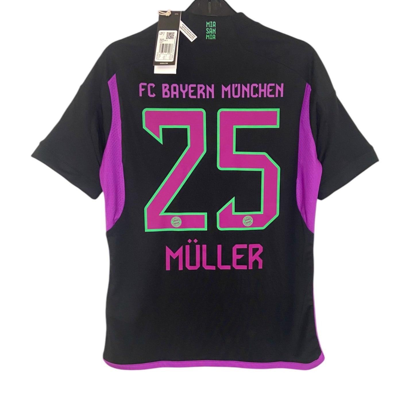 BNWT 2023 2024 Bayern Munich Adidas Away Football Shirt MULLER 25 Kids 13-14 Years