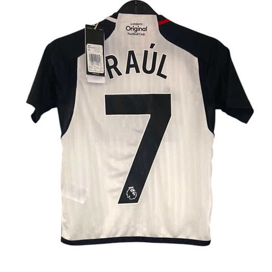 BNWT 2023 2024 Fulham Home Adidas Football Shirt RAUL 7 Kids 7-8 Years