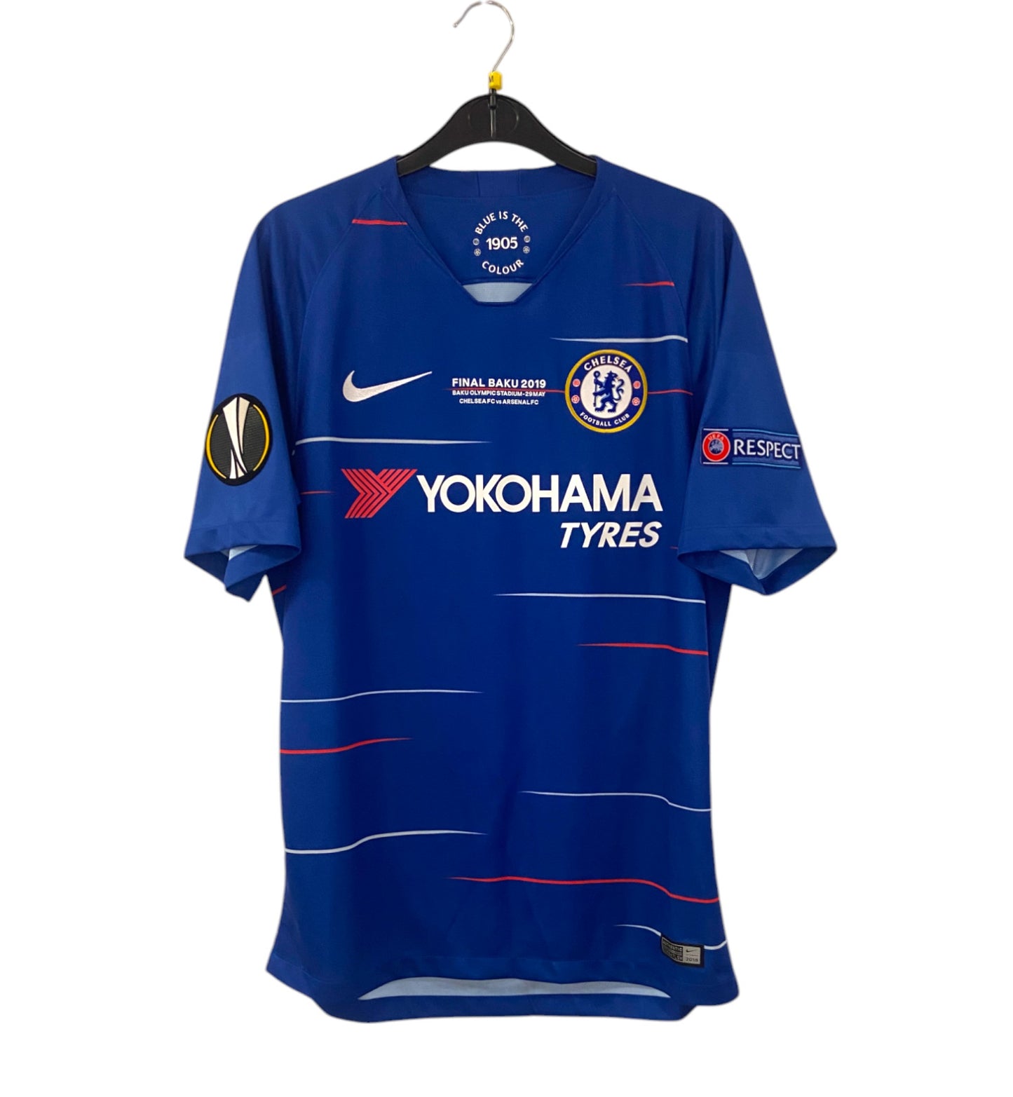 2018 2019 Chelsea Nike Home Europa League Final Football Shirt HAZARD 10 Mens Medium