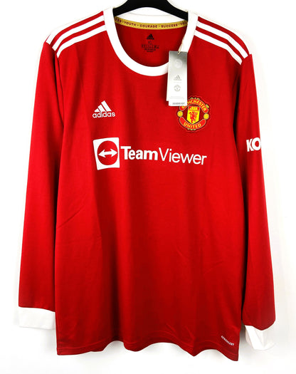 BNWT 2021 2022 Manchester United Adidas Long-sleeved Home Shirt Men's Sizes