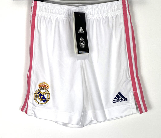 BNWT 2020 2021 Real Madrid Adidas Home Football Shorts Kids 7-8 years